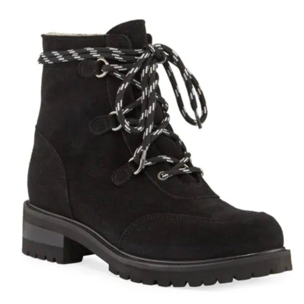 La CANADIENNE Charm Shearling-Lined Black Bootie - Womens' 6.5